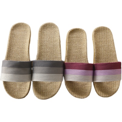 夏季软底防滑亚麻拖鞋