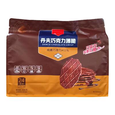 丹夫巧克力薄脆266g袋装24枚装