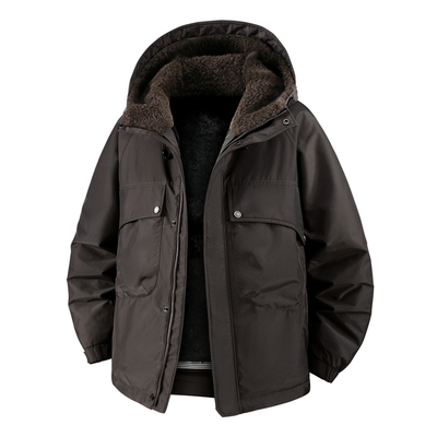 威力银狐连帽貂胆派克服皮毛一体