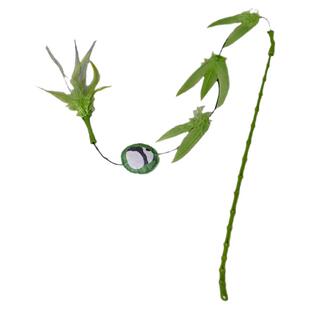 嗷呜日记熊猫逗猫棒真羽毛猫薄荷铃铛响纸长杆耐咬猫咪自嗨玩具