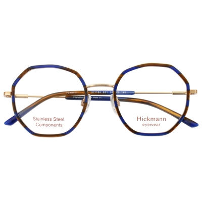 Hickmann女多边形不锈钢全框眼镜