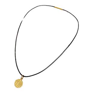 黄金吊坠黑色金项链挂绳女红绳黑绳皮绳挂件男编绳绳子颈链不掉色