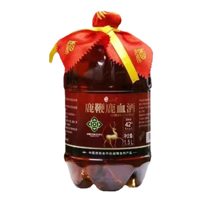 鹿鞭鹿血酒1500ml桶装42度男士酒