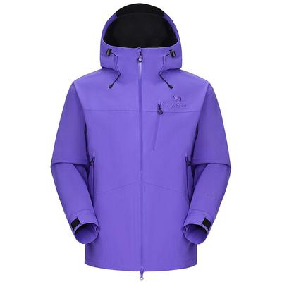 骆驼紫色冲锋衣男全压胶防暴雨专业户外黑胶防晒登山服女硬壳外套