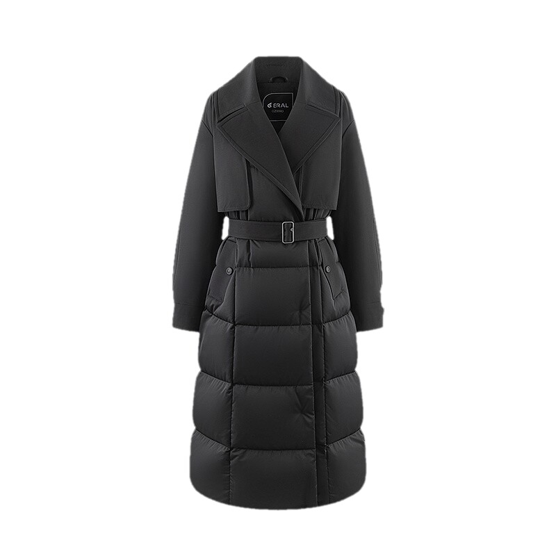 【宋佳同款】艾莱依御风总裁风衣鹅绒服2026新款女风衣羽绒长大衣