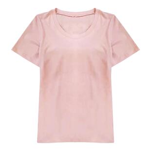 大码带胸垫女T恤短袖粉色百搭打底衫夏瑜伽运动免穿文胸罩杯体恤