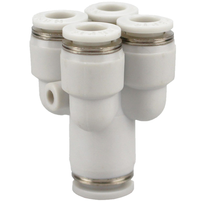 pu气管国标五通接头气动快插转换