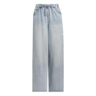 阿迪达斯三叶草裤子女裤2026春季新款经典牛仔裤宽松休闲运动裤