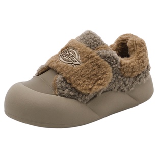 dickies女鞋2025新款冬季儿童棉鞋男女童毛毛鞋外穿加绒加厚鞋子