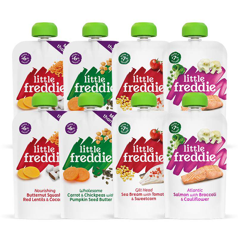 小皮欧洲原装进口宝宝鱼泥婴儿蔬菜8支装外出携带佐餐肉菜辅食泥