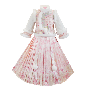 汉服女童冬装儿童拜年服2025新款唐装女孩喜庆新年过年服古装冬季