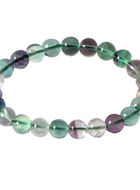 7A级天然彩萤石手链绿