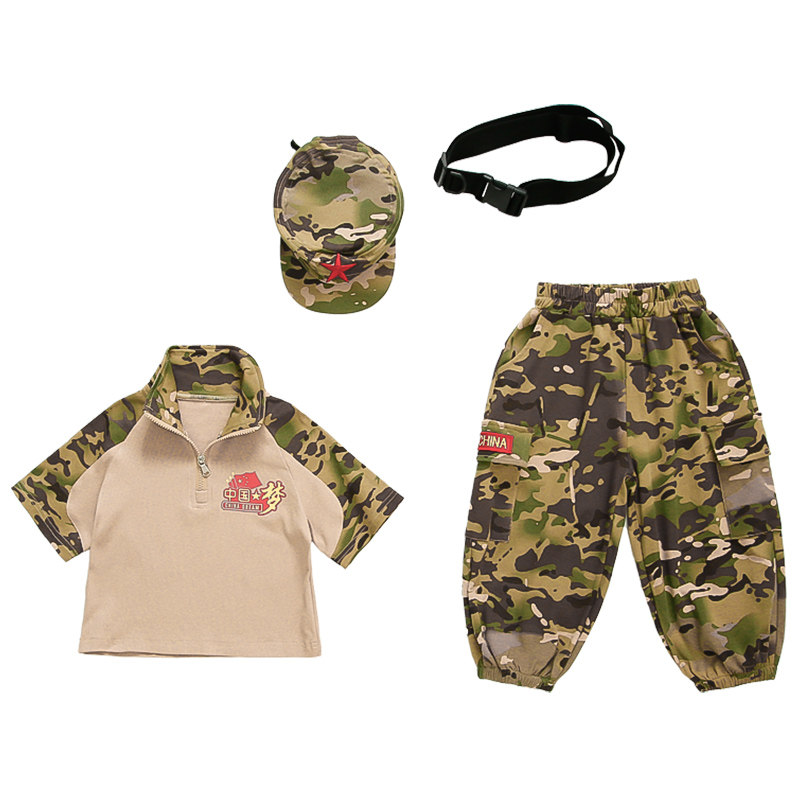 六一儿童表演服夏季小学生训练服迷彩套装中小童幼儿园军训演出服