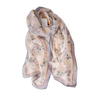 丝巾女2025新款真丝围巾冬季薄款小长条妈妈款纱巾系脖高级感围脖