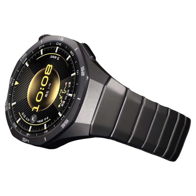适用华为gt6pro专用钛空版全钛金属手表带watchgt6pro无缝衔接弧形按压款碳晶黑智能腕表纯钛合金男运动秋冬
