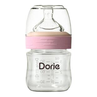 Dorje多吉宝贝新生儿专用玻璃奶瓶防胀气防呛小圆孔嘴90ml赠奶嘴