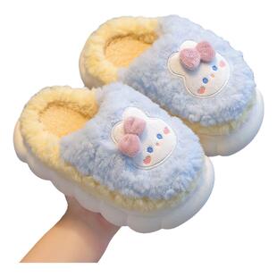 冬季儿童棉拖鞋女童2025新款可爱包跟棉鞋中大童宝宝毛毛拖鞋居家