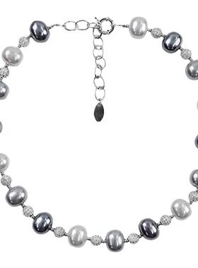 KREAM复古钻球贝珠项链男嘻哈女