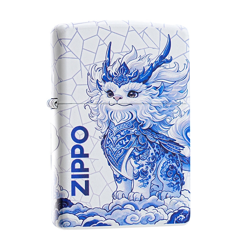 zippo青花瓷貔貅国潮送人礼盒装