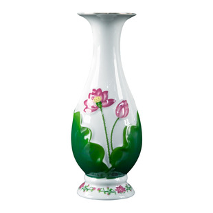 陶瓷供花瓶佛堂客厅插花净水瓶装饰佛具观摆件居佛家音瓶礼佛摆件