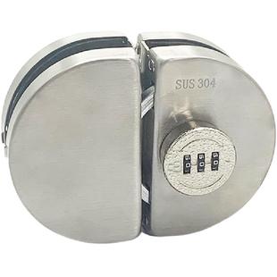 玻璃门密码锁免打孔单门办公室门锁商铺无框双开门地锁推拉门插销