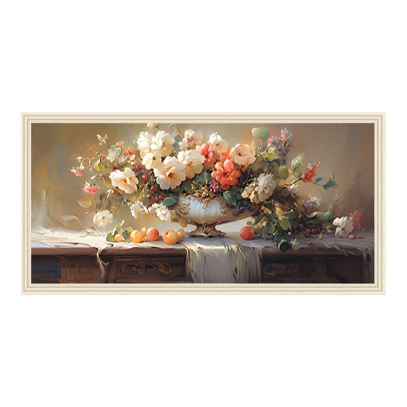 美式客厅法式横版花卉装饰画