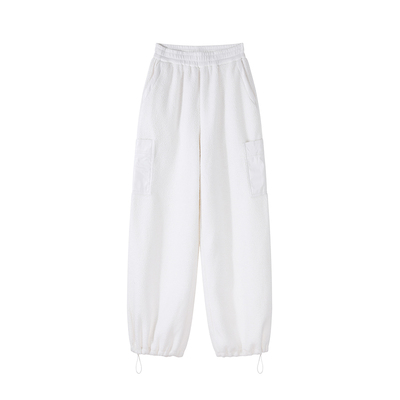 F PROJECT【暖冬之行】抽绳高腰羊羔毛卫裤女冬季显瘦直筒休闲裤