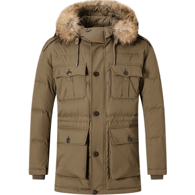 七匹狼中长款羽绒服男士2023新款