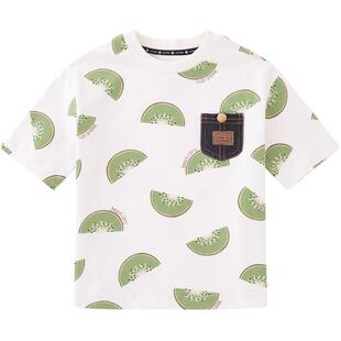 JUZI STORE童装纯棉细腻粗针夏日水果中袖连衣裙女童1226501