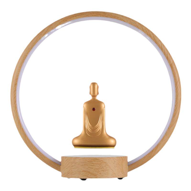 磁悬浮贴金纯铜佛像灯旋转招财灯
