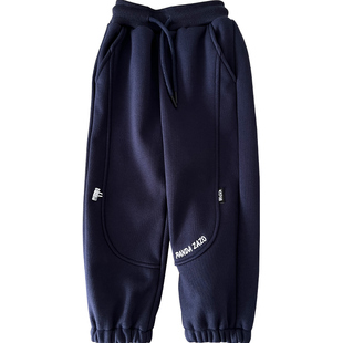 超值划算 男童加绒保暖运动裤秋冬季中大童加厚收口休闲长裤子