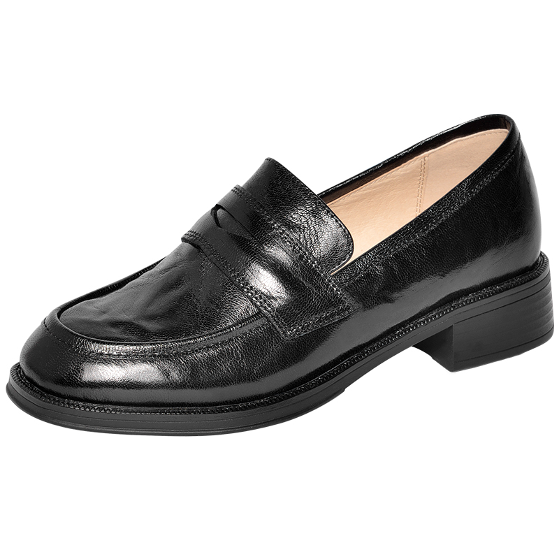 REEMOOR睿慕2025年秋季新款英伦商务乐福鞋厚底通勤小皮鞋单鞋女