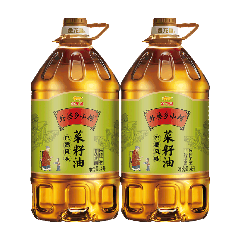 外婆乡小榨巴蜀菜籽油4L*2桶