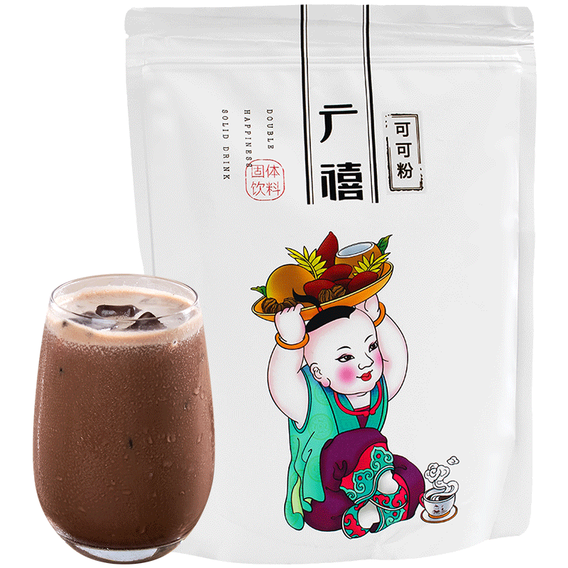 广禧优品碱化可可粉800g 即冲即饮巧克力DIY烘焙甜品奶茶专用原料