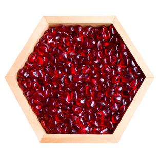 红琉璃小元宝聚宝盆摆件水晶碎石供曼扎宝石家居装饰开业礼品喜庆