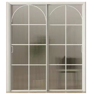 法式复古推拉门三联动厨房门折叠隔断阳台玻璃移门铝合金卫生间门