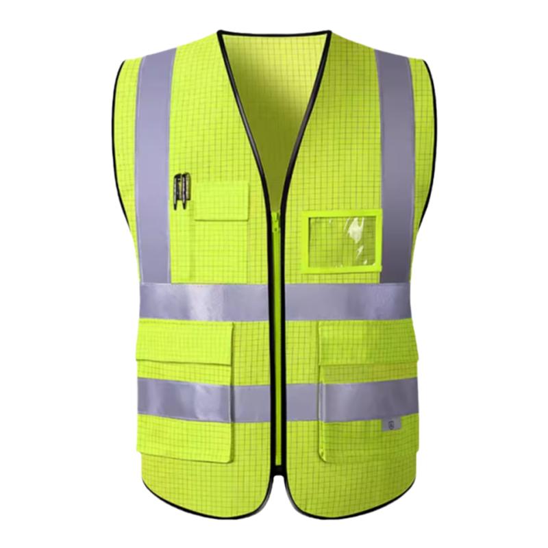 反光安全背心工地施工防静电反光衣荧光黄工作服马甲定制印logo