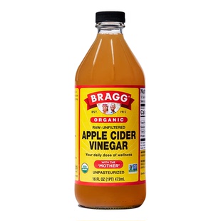 美国进口浓缩原浆苹果醋健身无糖0卡生酮Bragg Apple Vinegar