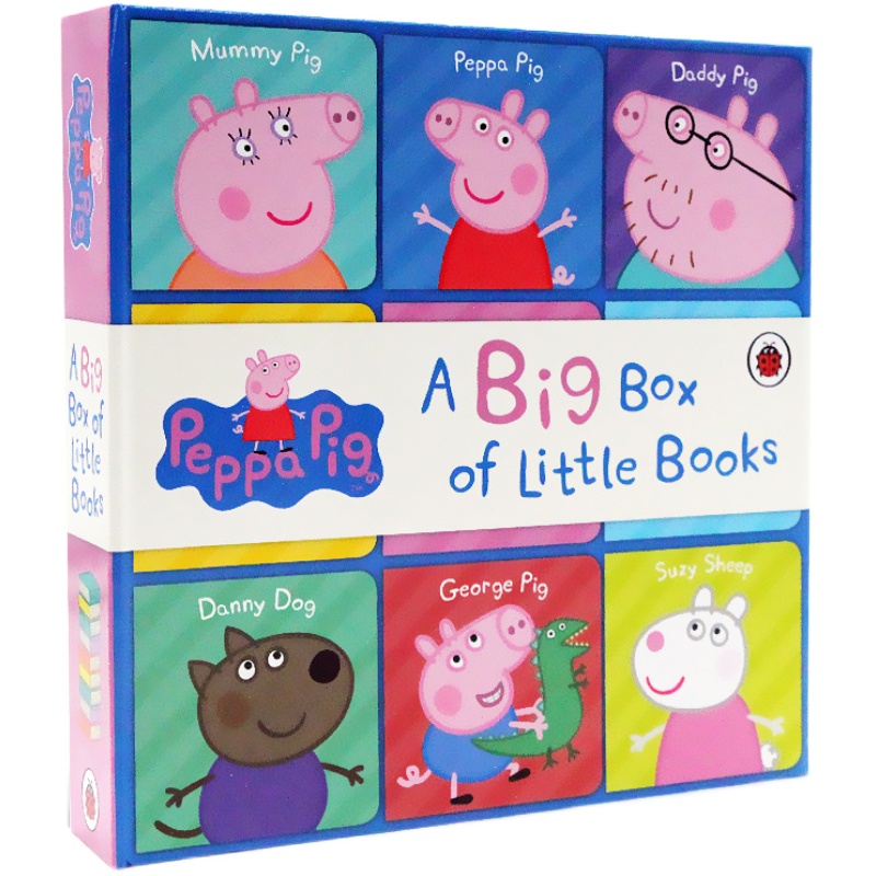 Peppa手掌书英文原版绘本Peppa Pig A Big Box of Little Books小猪佩奇粉红猪小妹 小小手掌书 9本小书封底可玩拼图0-2岁英语启蒙