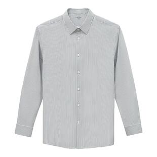 Degre Zeroo衬衫男士长袖免烫5A抗菌高档商务针织弹力3D条纹衬衣