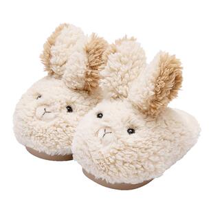女童棉拖鞋秋冬儿童可爱兔子毛绒拖鞋2宝宝3冬季家居室内保暖棉鞋
