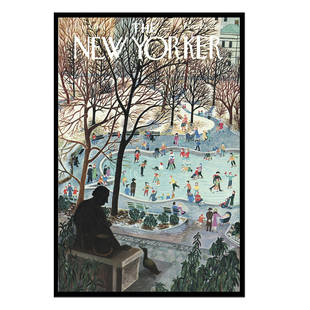 NEW YORKER纽约客拼图滑雪世界1000片蓝卡哑光插画减压益智玩具