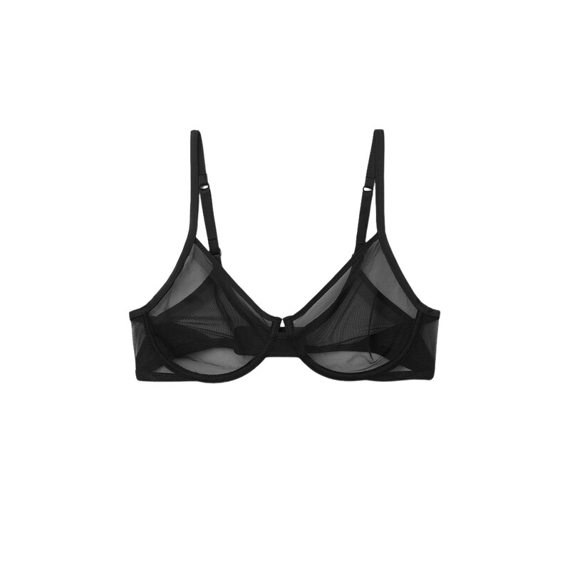 Intimissimi意舒漫26夏季新品深V性感网纱无衬垫文胸内衣RBD100