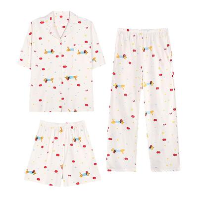 【带胸垫】【100%棉】薄款女睡衣