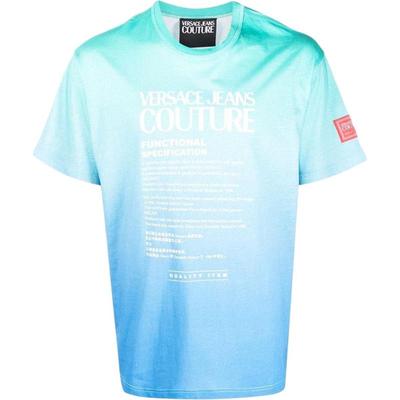 VERSACE JEANS COUTURE SS22 渐色logo印花短袖T恤 男款 蓝色