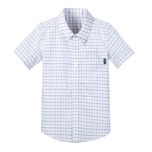 伊顿纪德校服短袖衬衫童装夏装男童学生短袖格子衬衫衬衣09C122