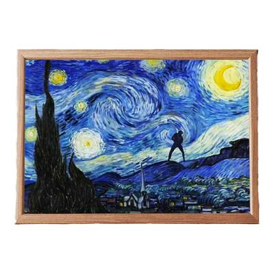 恶搞梵高相框蔡徐坤搞笑挂画