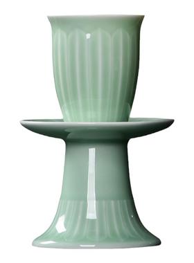 青瓷供奉贡杯新中式佛堂寺庙素面