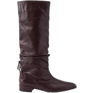 ICE DUST X LOOKNOW设计师品牌2025秋冬新款后跟绑带褶皱长靴女