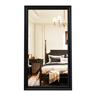 伯仑  黑色美式风全身镜家用落地镜靠墙穿衣镜服装店试衣镜大镜子